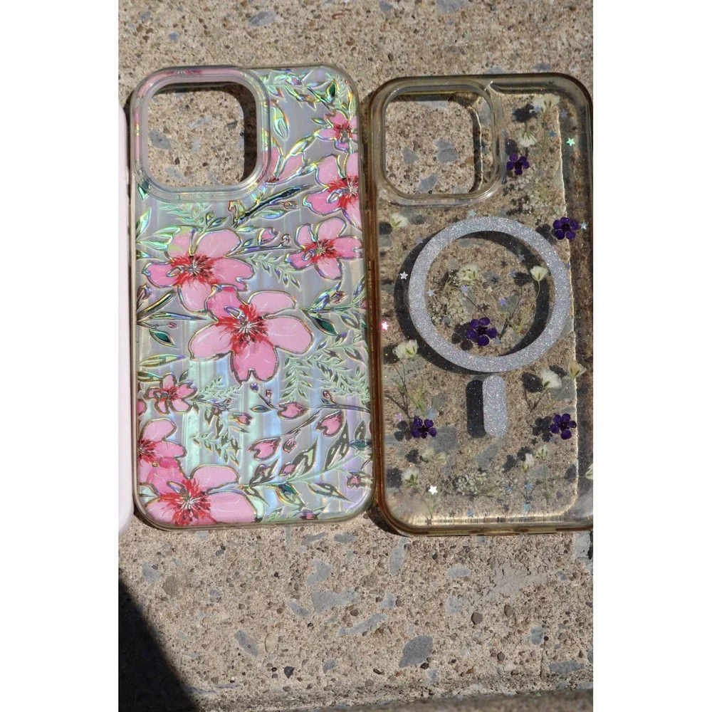 iPhone 15 ProMax Case Bundle 6 Pack Floral MagSafe Silicone Matte Clear Colorful